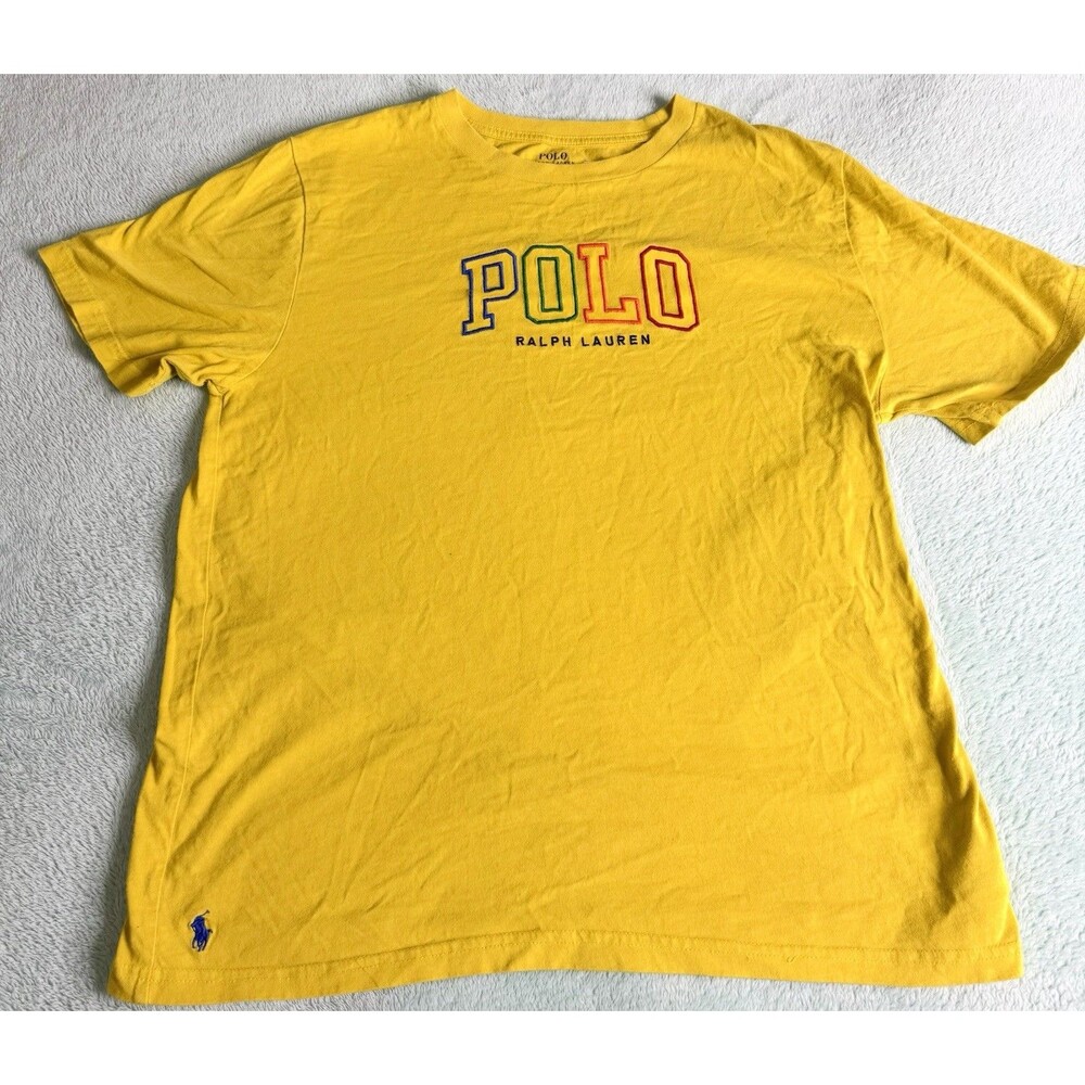 Polo Ralph Lauren Men’s XL Yellow Polo Pony Logo Graphic Cotton Knit Tee